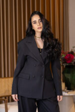 CONJUNTO PRETO DE ALFAIATARIA COM ABOTOAMENTO TRESPASSE PONTO CHIC - Image 2