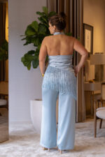 CALÇA  AZUL DE CINTURA SUBIDA COM CORTE RETO IMPERIAL - Image 4