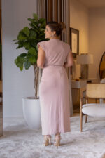 VESTIDO MIDI ROSA COM DRAPEADO FRONTAL IMPERIAL - Image 6