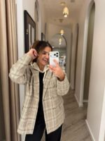 CASACO XADREZ BEGE PONTO CHIC