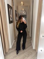 CALÇA PRETA FLUIDA DE CINTURA ALTA PONTO CHIC