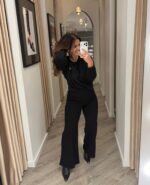 CALÇA PRETA FLUIDA DE CINTURA ALTA PONTO CHIC - Image 3