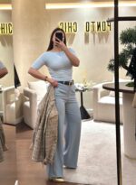 CAMISOLA COM DECOTE DRAPEADO AZUL PONTO CHIC - Image 2