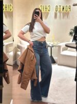 T-SHIRT BRANCA CORTE DIREITO PONTO CHIC