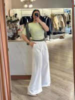 CAMISOLA COM DECOTE DRAPEADO VERDE AGUA PONTO CHIC - Image 4