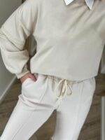 CALÇA FLUIDA COM CINTURA ELÁSTICA BEGE PONTO CHIC - Image 7