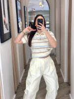 POLO DE MALHA RISCAS EM TONS SUAVES PONTO CHIC - Image 4