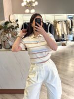 POLO DE MALHA RISCAS EM TONS SUAVES PONTO CHIC - Image 5