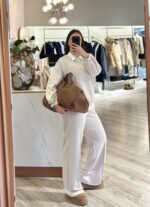 CONJUNTO BEGE COM CORRENTE PONTO CHIC