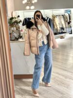 BLUSÃO CAMEL COM PÊLO PRETO FLO&CLO - Image 2