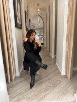 CONJUNTO PRETO DE CAMISOLA E CALÇA PONTO CHIIC - Image 3