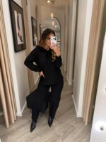 CONJUNTO PRETO DE CAMISOLA E CALÇA PONTO CHIIC - Image 5