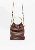 MALA CASTANHA EM PELE COM ALÇA METÁLICA LANÇA PERFUME - Image 5