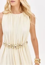 VESTIDO COMPRIDO COM APLICAÇÃO DOURADAS LANÇA PERFUME - Image 4