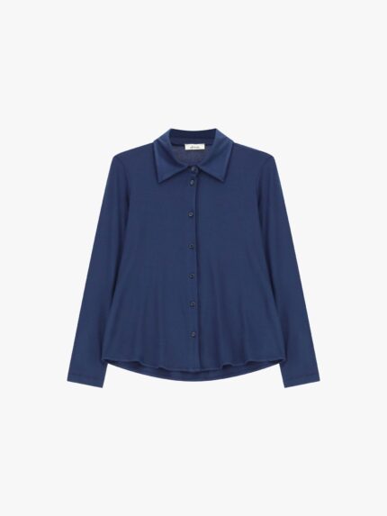 CAMISA AZUL EM MALHA FLUIDA DIXIE