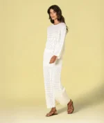 CAMISOLA BEGE DE MALHA COM PADRÃO GEOMÉTRICO RUGA - Image 2