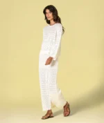 SAIA BEGE DE MALHA RENDADA RUGA - Image 2