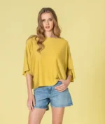 CAMISOLA VERDE PISTÁCIO EM MALHA FINA RUGA