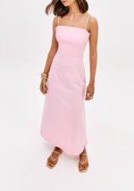 VESTIDO MIDI ROSA COM ALÇAS FINAS LANÇA PERFUME - Image 3