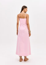 VESTIDO MIDI ROSA COM ALÇAS FINAS LANÇA PERFUME - Image 5