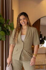 BLAZER VERDE DE ALFAIATARIA COM MANGA CURTA IMPERIAL