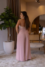 CALÇAS FLUIDAS DE CINTURA SUBIDA COM CINTO ROSA IMPERIAL - Image 5