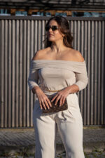 CAMISOLA BEGE COM DECOTE DRAPEADO RINASCIMENTO