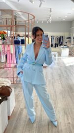 CALÇAS AZUL BEBÉ COM CINTO DE ALFAIATARIA IMPERIAL - Image 3