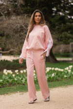 CALÇA ROSA COM ENCAIXE SAHOCO