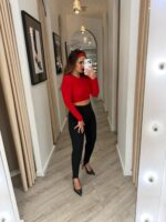 TOP CROPPED VERMELHO MANGA COMPRIDA PONTO CHIC - Image 2