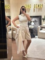 CALÇÃO DE ALFAIATARIA BEGE PONTO CHIC