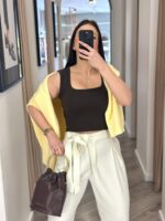 TOP CASTANHO EM MALHA PONTO CHIC