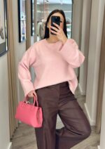 CAMISOLA DE MALHA ROSA SUAVE PONTO CHIC