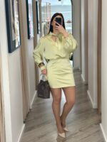 VESTIDO CURTO VERDE SECO COM RENDA NAS COSTAS PONTO CHIC - Image 3