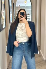 BODY EM RENDA BRANCO MANGA CURTA PONTO CHIC