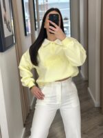 CAMISOLA AMARELO MANTEIGA COM GOLA POLO PONTO CHIC - Image 2