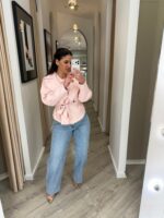 CALÇA BALLOON FIT CINTURA SUBIDA AZUL CLARO PONTO CHIC - Image 4