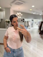 POLO ROSA COM LAÇOS EM RENDA PONTO CHIC