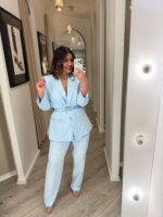 CALÇAS AZUL BEBÉ COM CINTO DE ALFAIATARIA IMPERIAL