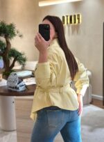CASACO AMARELO MANTEIGA COM CINTO PONTO CHIC - Image 3