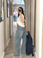 CALÇA DE GANGA COM CINTURA ASSIMÉTRICA E BOTÃO DUPLO DIXIE - Image 3