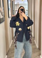 CASACO AZUL COM APLICAÇÕES E LENÇOS DIXIE