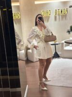 SAIA CALÇÃO BEGE DE ALFAIATARIA COM PREGAS IMPERIAL - Image 2