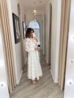 VESTIDO CAMISEIRO BRANCO FLORAL COM CINTO PONTO CHIC - Image 5