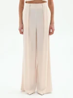 CALÇA BEGE FLUIDA COM PREGAS NA CINTURA RINASCIMENTO - Image 3