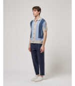 POLO DE MALHA TRICOT COM PADRÃO GEOMÉTRICO AZUL GIANNI LUPO - Image 3