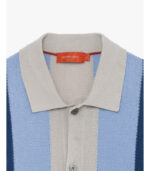 POLO DE MALHA TRICOT COM PADRÃO GEOMÉTRICO AZUL GIANNI LUPO - Image 6