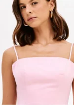 VESTIDO MIDI ROSA COM ALÇAS FINAS LANÇA PERFUME - Image 4