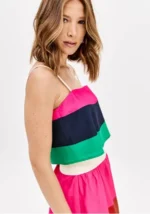 TOP CROPPED ROSA VERDE E AZUL LANÇA PERFUME - Image 2