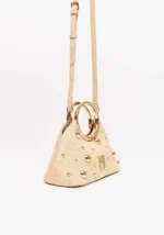 BOLSA DE MÃO EM PALHA COM PEGA DOURADA LANÇA PERFUME - Image 2